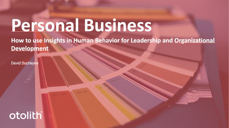 Personal Business: Leadership Development starts with Self-Insight